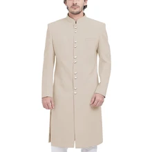 Формальное длинное Мужское пальто, элегантное, для улицы, на каждый день, Sherwani, воротник-стойка, свадебное, для жениха, халат, для ужина, банкета, вечерние, скромная мужская куртка