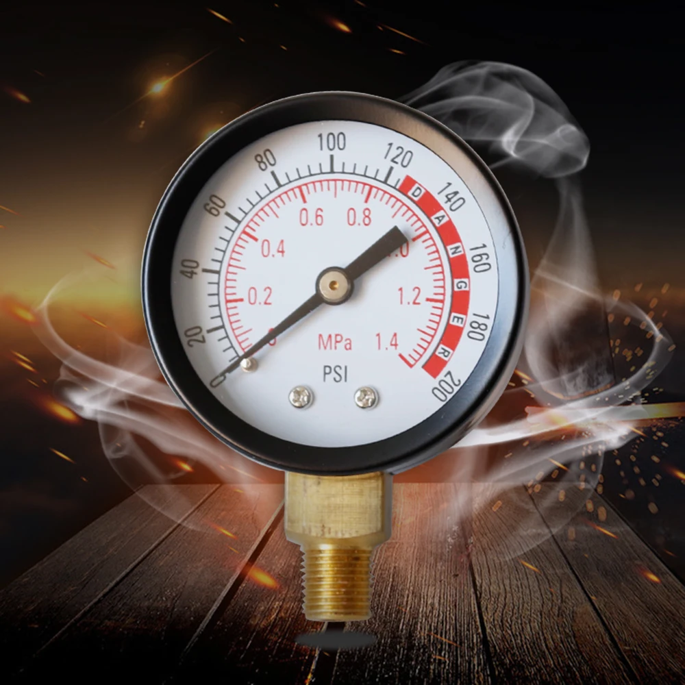 Двухшкальный манометр масляный газовый измеритель давления воды 1.4mpa 200psi радиальный измерительный инструмент для компрессора воздуха