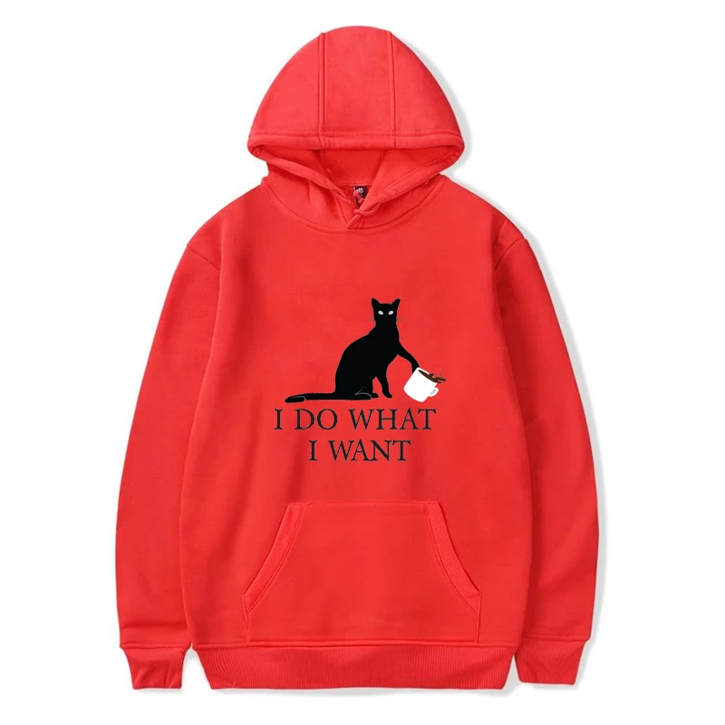 Толстовки с капюшоном для девочек «I Do What I Want»; Moletom Harajuku; зимняя толстовка с капюшоном и принтом кота; толстовки для мальчиков-подростков; спортивная одежда в стиле хип-хоп; От 2 до 14 лет