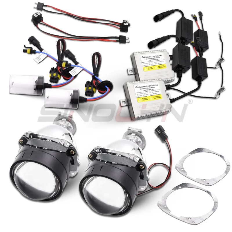 Биксеноновый HID проектор полный комплект для Audi A4 B6 8E 01-04 Галогенные ксеноновые фары линзы 2,5 WST 8,0 линзы автомобильные аксессуары для модернизации - Цвет: With HID Kit
