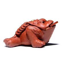 Yixing фиолетовый песок золотой жаба чай Животная скульптура украшения тонкой ручной работы чай играть чайный набор кунг-фу нежный дух чайника