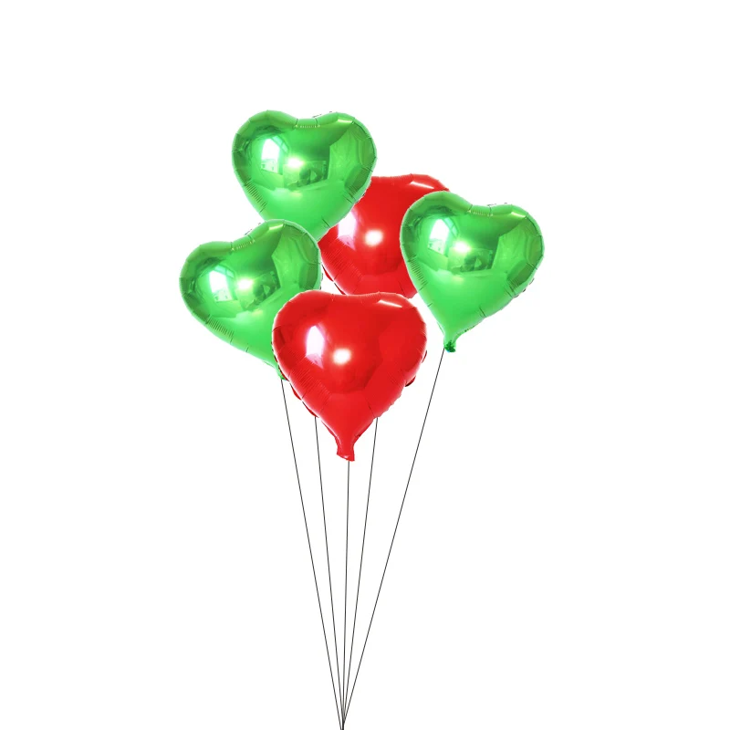 3green 2red AX 5 шт. 18 дюймов золотой синий шар звезда из фольги сердце Свадебные воздушные шарики праздник в честь рождения ребенка, Рождество Красный Зеленый Звезда Дети шарики на день рождения - Цвет: 3green 2red AX
