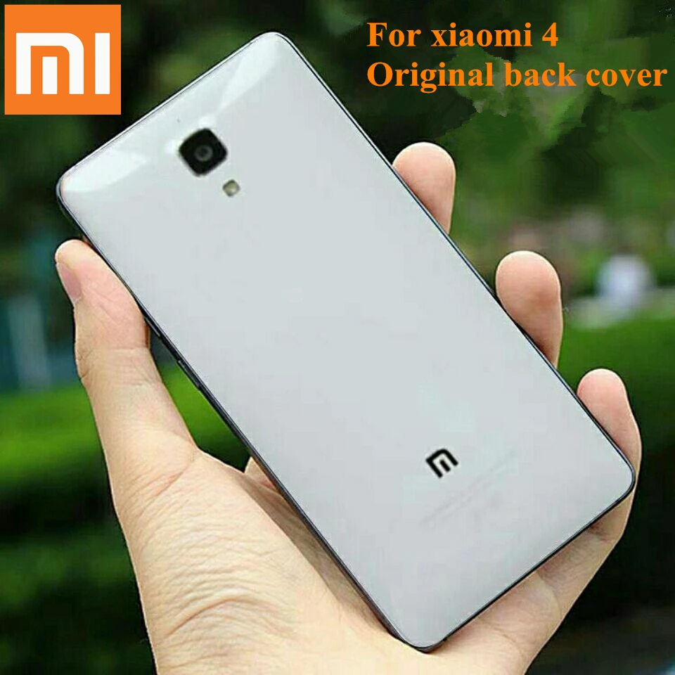 

Original XiaoMi Replacement Battery Back Cover Door For Xiaomi 4 Mi4 Mi 4 Rear Housing Protective Phone Back tools