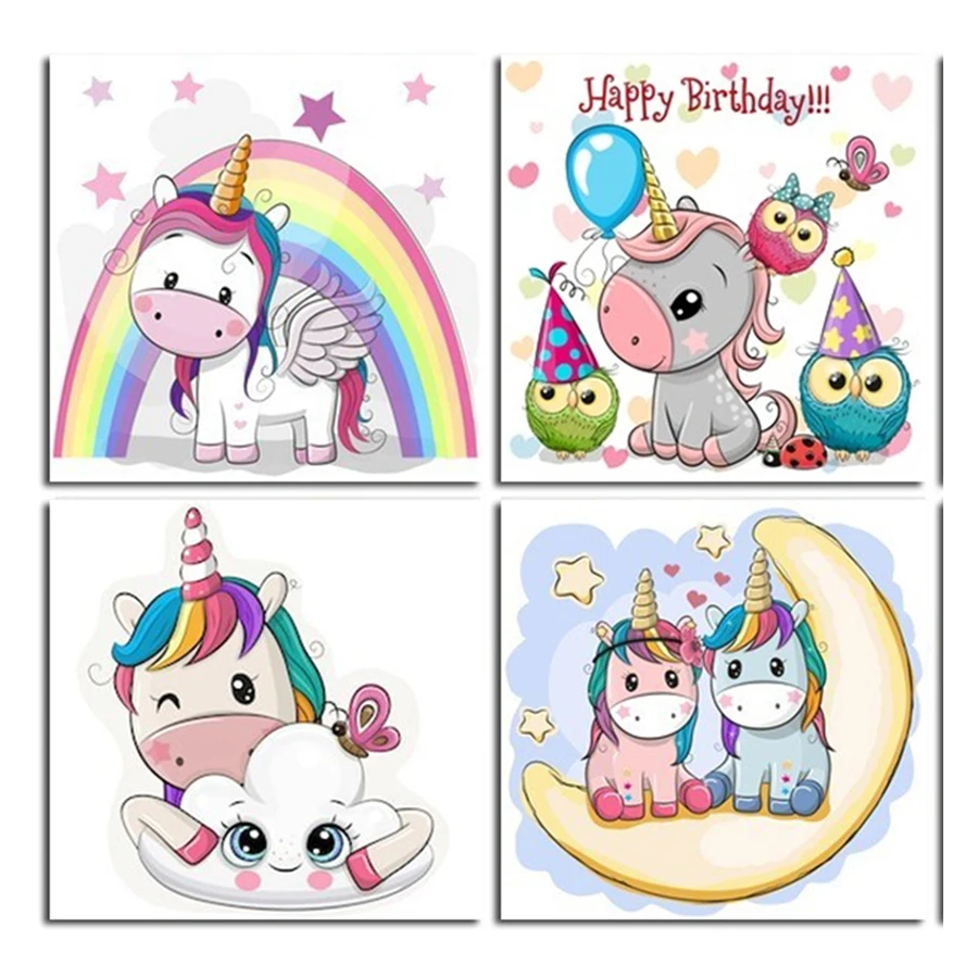 

5D DIY Daimond Embroidery Full Square/Round drill Cartoon unicorn Bear Diamond Rhinestone Crystal Cross Stitch Mosaic Child gift