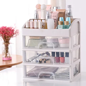 

2020 New Transparent Makeup Organizer High Quality Waterproof Lipstick Comestic Container Large Capacity Make up Organizador Box