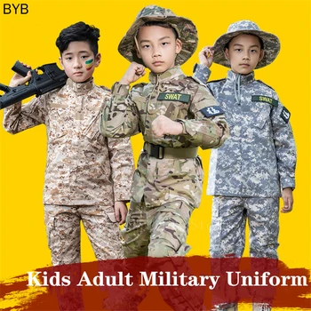

Army Military Uniform Special Force Tactical Clothing Kids ACU CP Camouflage Combat Proven Jacket Pants Men Work Clothes Airsoft