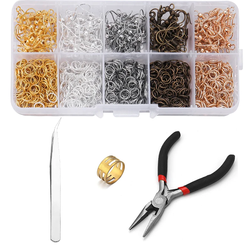 Incraftables Earring Making Kit 5 Colors DIY Supplies w/ Earring Hooks  Backs Display Cards Bags Nose Pliers Ring Opener Tweezers