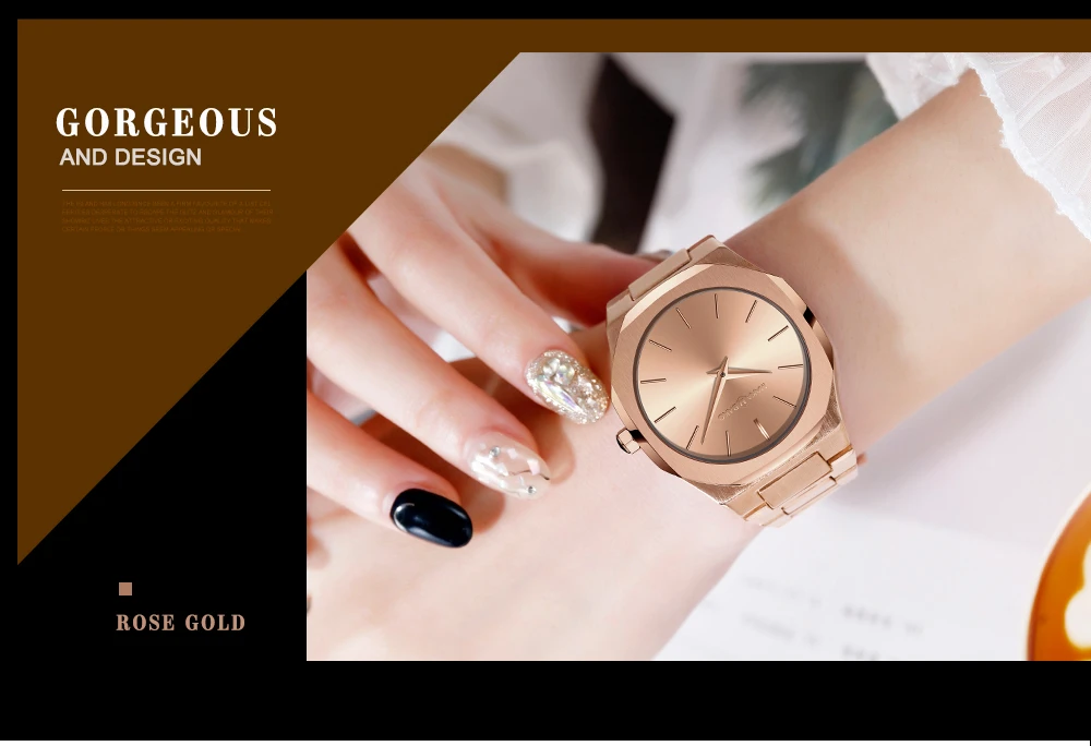 Drop shipping A+ Quality Full Stainless Steel Band Japan Quartz Movement Waterproof Women Rose Gold Ladies Luxury Wrist Watch
