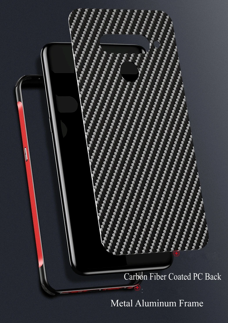 Чехол для LG V50 V40 чехол thinq металлический алюминиевый бампер рамка углеродное волокно текстура PC задний Чехол для LG G8 G7 чехол thinq