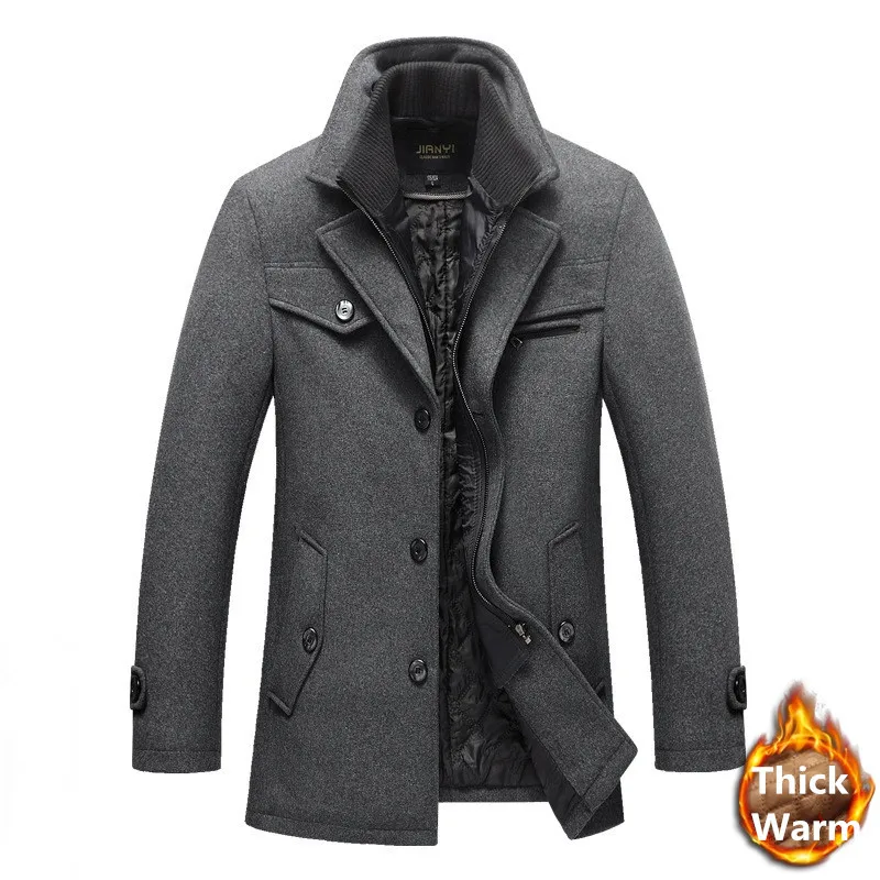 Мужское шерстяное пальто зимние толстые теплые ветровки куртки Casaco Masculino Повседневная приталенная куртка Palto 5XL полупальто шерстяное пальто