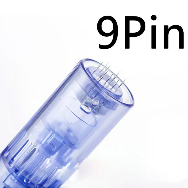 10PCS Electric Dr. Pen Needles Bayonet/ Screw 1/3/5/7/9/12/36/42 pins Nano Cartridge For Auto Micro Pen A1 A6 Tattoo Needles Needle Tip Nano MYM Microneedle - Size: 9Pins
