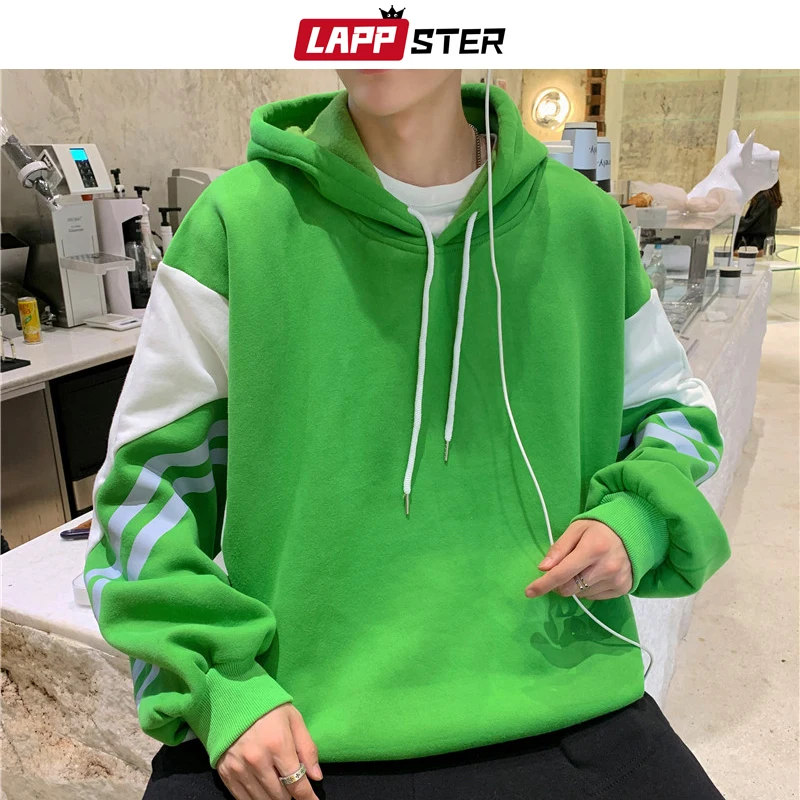 LAPPSTER, мужская Японская уличная одежда, толстовки с капюшоном,, мужские толстовки в стиле Харадзюку из кусков, мужские Модные забавные толстовки с капюшоном