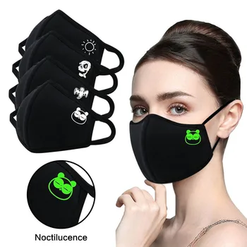 

Adults Unisex Universal Reusable Face Mask Noctilucence Cartoon Lovely Mascarillas Safe Breathable Dustproof Washable Adjustable