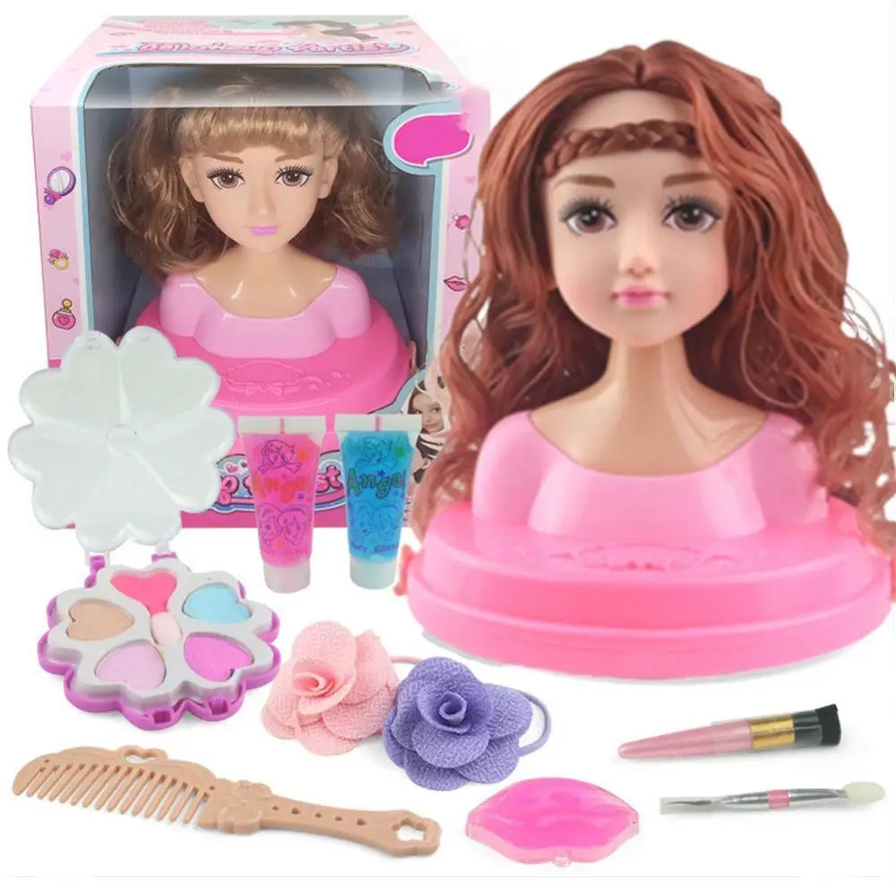 Куклы девочка игрушка половина тела макияж парикмахерские принцессы Детские подарки коробка набор аксессуаров девушка Моделирование макияж коробка - Цвет: Светло-зеленый