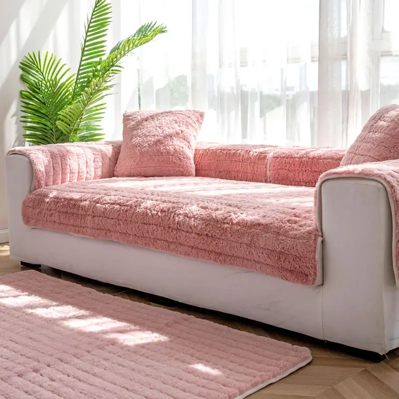 New Thick Plush Velvet Sofa Cover Super Soft and Warm Backrest Cushion Armrest Towel Living Room Decoration | Дом и сад