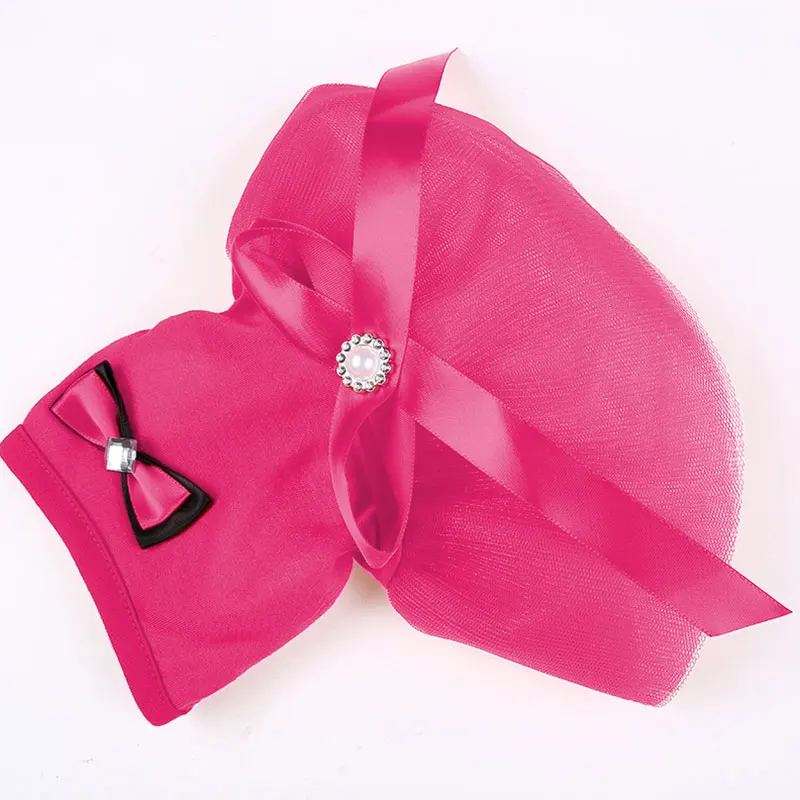 Princess Style Pet Skirts Pink Red Bowknot Dog Dress Clothes For Small Dogs Chihuahua French Bulldog Puppy Clothes Pet Clothing