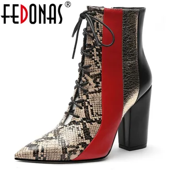 

FEDONAS Fashion Mixed Colors Women Ankle Boots Night Club Party Shoes Woman Warm Winter High Heeled Big Size Chelsea Boots Shoes