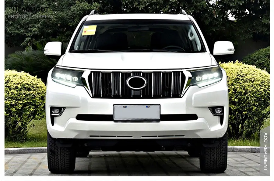 2 шт. светодиодный фары для Toyota Prado- полный светодиодный фонарь для автомобиля Ангельские Глазки все светодиодный Противотуманные фары светодиодный дневные ходовые огни