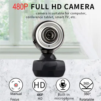 

web camera HD USB 2.0 Camera Webcam 360° Rotatable Web Cam w/ Mic Video Recording web camera for computer