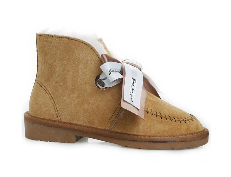 GRWG High Quality Genuine Leather Women Snow Boots Natural Fur Winter Boots Women's Fashion Ankle Boots Wool Women Shoes