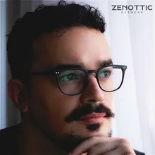 ZENOTTIC Anti Blue Light Reading Glasses Frames Men Business Square Optical Gaming Computer Eyeglasses Goggles Hyperopia Eyewear