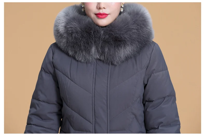 Теплая зимняя женская куртка больших размеров 5XL 6XL, женские длинные парки с капюшоном и меховым воротником, приталенная женская пуховая хлопковая куртка, зимнее пальто