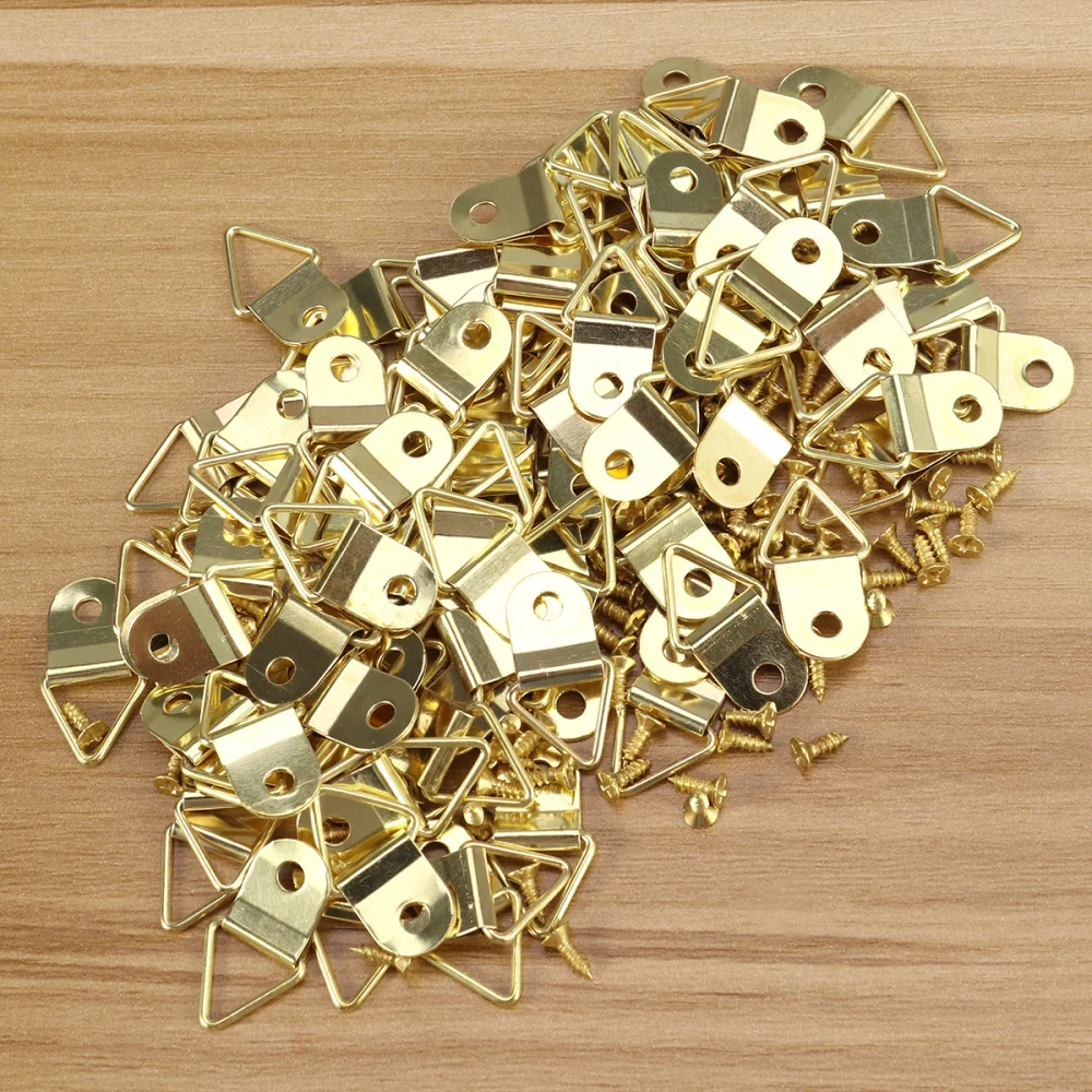 Buy SYBL 500Pcs Triangle Frame Ring Hanger Small D Ring Picture Hanging  Single Hole Wall Hook Picture Frame Decoration Accessories(Gold) Online at  desertcartINDIA