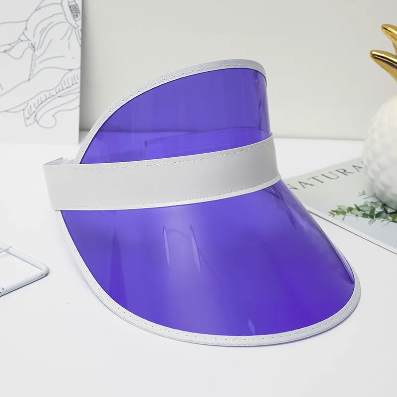 Anti-UV Summer Men Women Sun Hat Color Transparent Empty Top Plastic PVC Sunscreen Hats Visor Caps Bicycle Sunshade Sports cap sun hat sun protection hat empty top hat