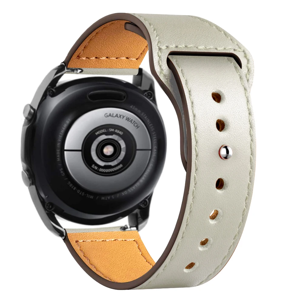 Elegant Leather Watch Band - 20mm/22mm Adjustable Strap Bracelet