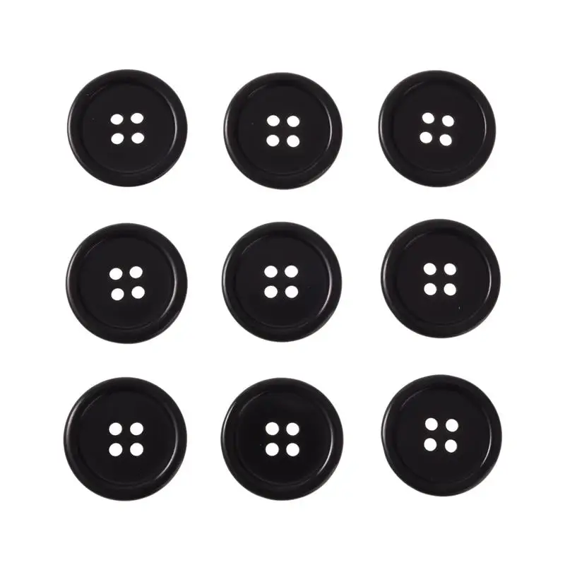 25mm 50 шт./компл. ретро смолы черного цвета, декорированные кнопками для Прошитые вручную; одежда; пальто «сделай сам» из "Маппет-декоративные аксессуары 4 отверстия 25 мм - Цвет: 25mm