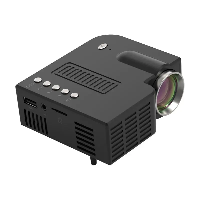 Черный USB tf-карта светодиодный домашний HD 1080P портативный проектор детский проектор с перезаряжаемой батареей