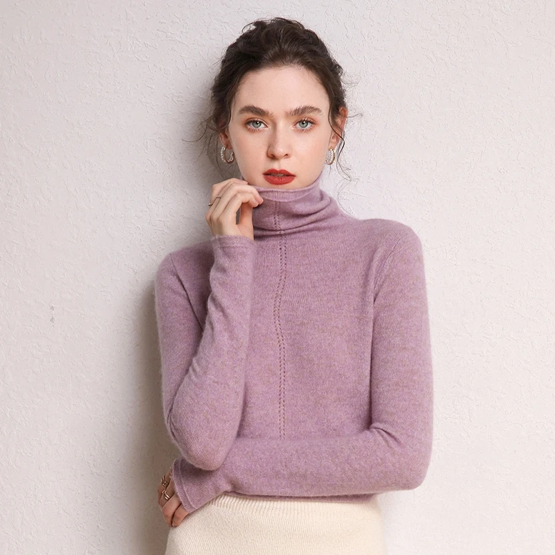 100% Pure Goat Cashmere Knitted Sweater Women High