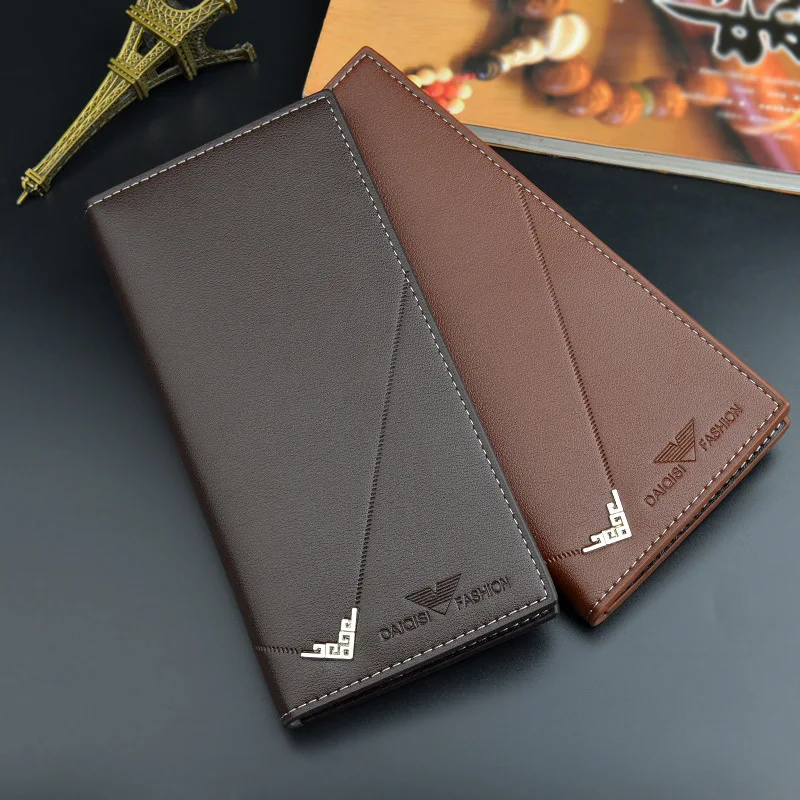 

Men Wallet Long Section Thin Section Vertical Section Youth Soft Wallet 3 Fold Multi-card Position Large Capacity Fashion Wallet