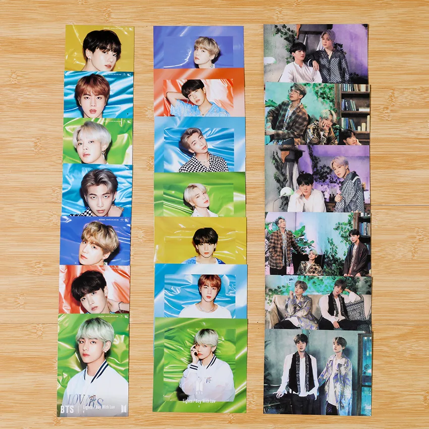 

KPOP Bangtan Boys Photocard Lomo Cards V Jk FM Album Same Paragraph SUGA Made Paper Random Photo Card Poster HD 6PC/7PC