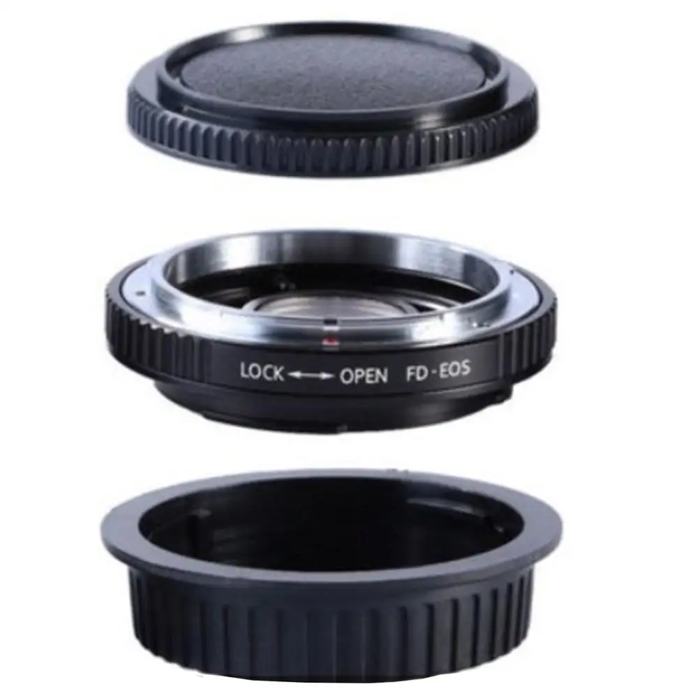 Aluminum Alloy Adapter Ring for Canon FD Mount Lens to EOS Camera Body for Canon DSLR 60D 650D 700D 5D III 100D with Glass