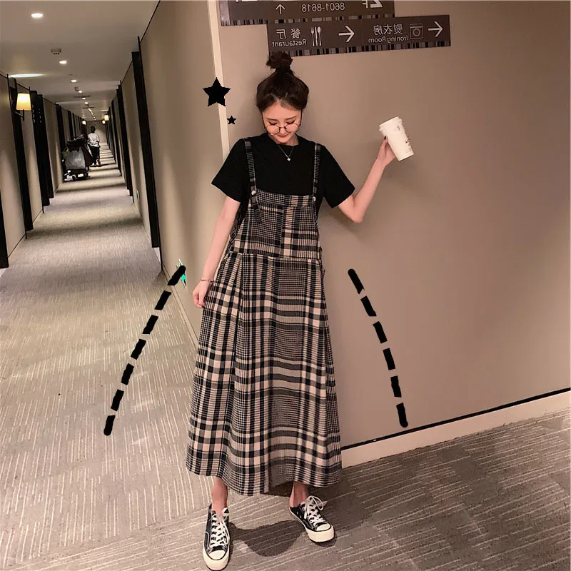

Suspender Strap Skirt Dress 2019 New Style Summer Students Long to Ankle Long Large Size Suspender Strap Ankle Long Skirts