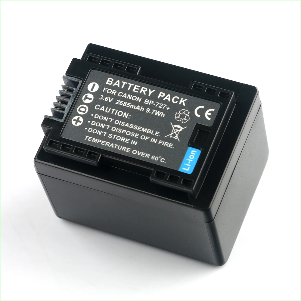 3 6 V 2685 мА/ч BP-727 BP727 BP 727 цифровой Камера Батарея для Canon HF R46 R47 R48 R56 R57 R66 R67 R68 R76 R77 R78 R86
