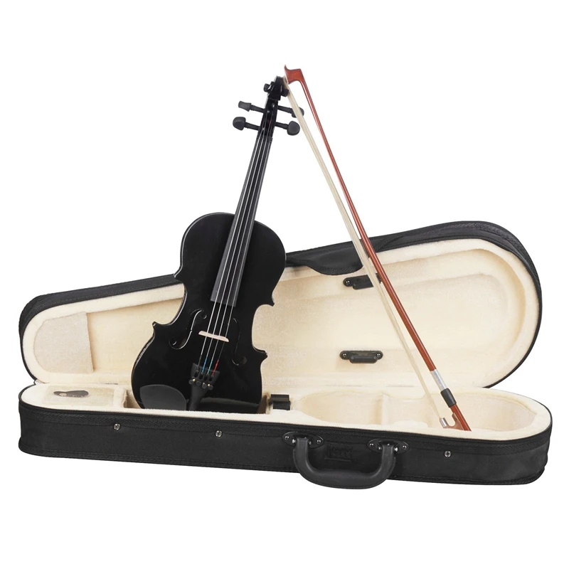 1/8 kids children natural acoustic violin fiddle with case bow