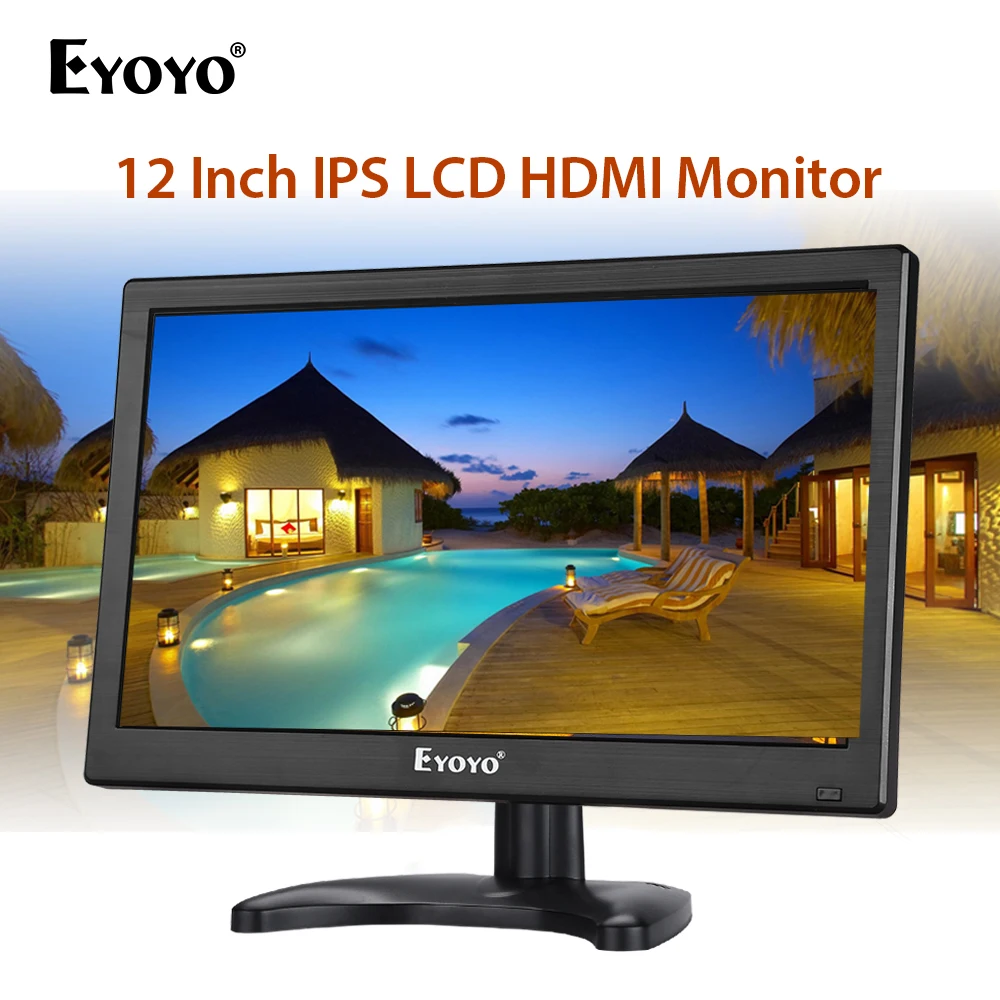 Eyoyo EM12K 1" 1920x1080 FHD HDMI ips CCTV монитор ЖК-экран с VGA BNC USB динамик компьютерная безопасность наблюдения дисплей