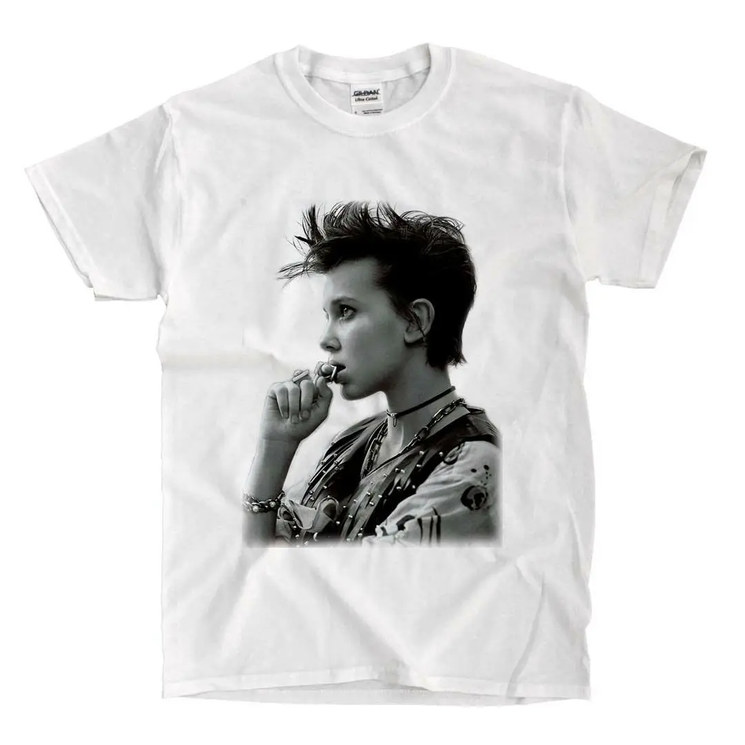 

Millie Bobby Brown - White Shirt - Ships Fast! High Quality! 2019 Unisex Tee