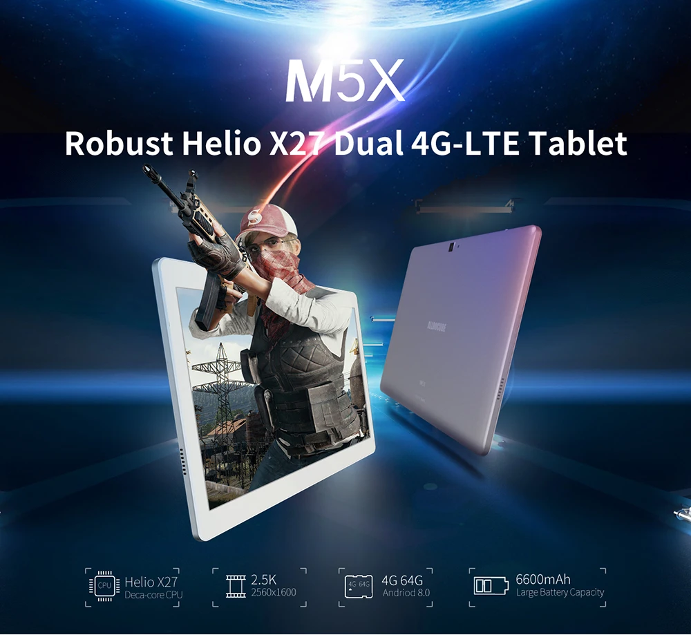 ALLDOCUBE M5X 10,1 дюймов планшет Android 8,0 4 Гб ОЗУ 64 Гб ПЗУ MTK X27 4G LTE 10 ядерный телефонный звонок планшеты ПК 2560*1600 ips подарок для детей