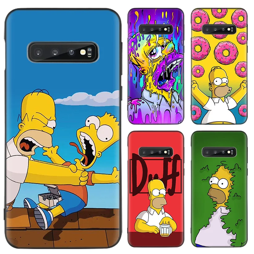 Мультифильм «Симпсоны черный чехол для samsung Galaxy A50 A70 A50S A10S A20S A10 A20E A30 A40 M40 M30S A80 мягкий чехол для телефона