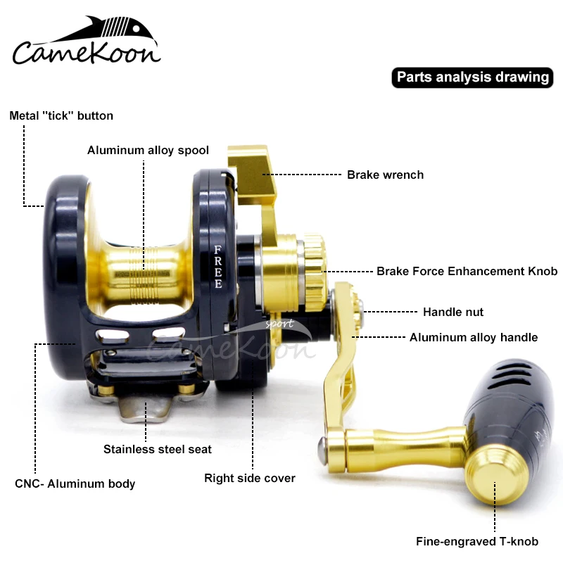 CAMEKOON HU50 рычаг тяга литья Рыболовная катушка Макс тяга 35 кг 9+ 2 BBs 5,3: 1 высокая скорость соленой воды медленная отжимная катушка