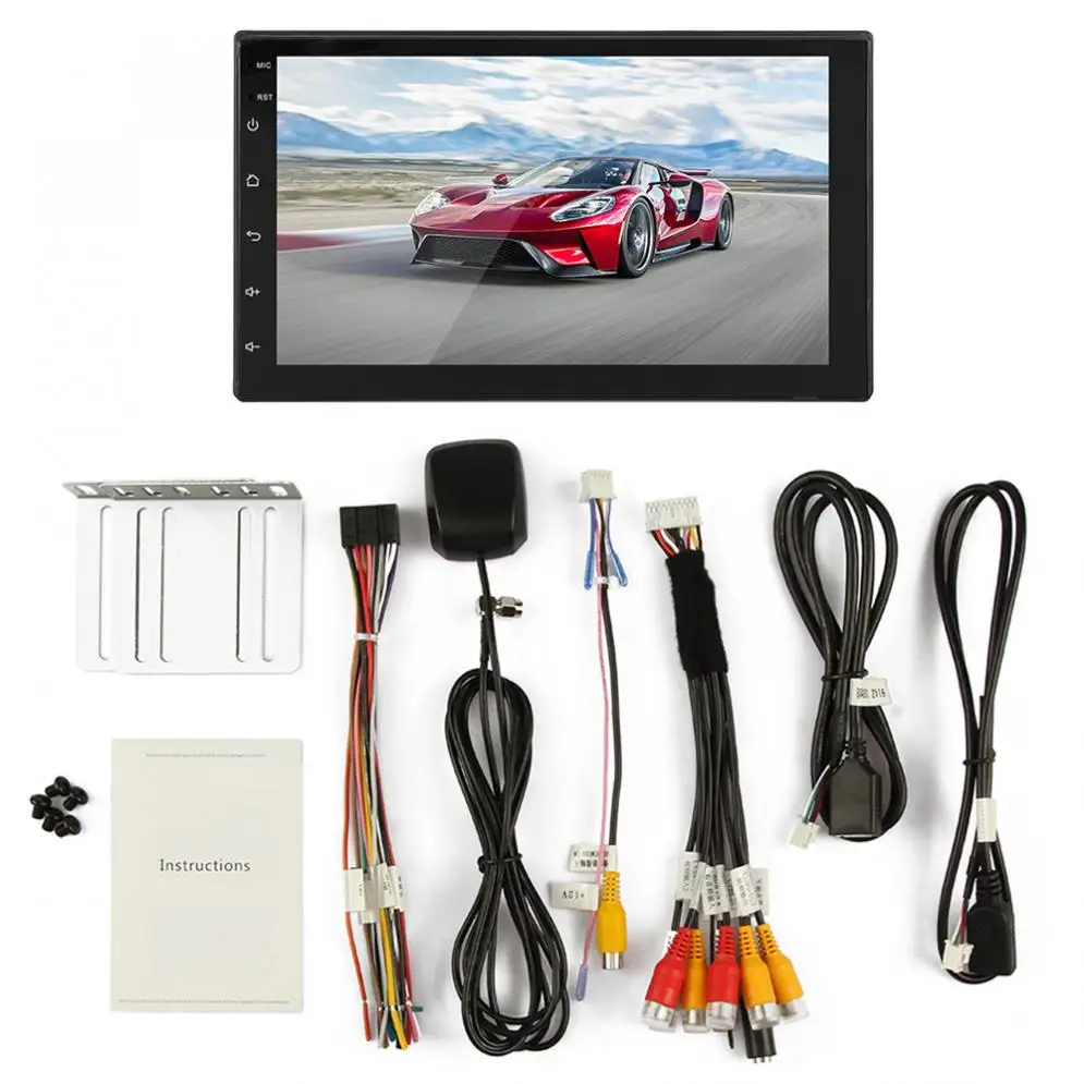 7 Inch 2Din Bluetooth QUAD Core Android Car Radio Stereo MP5 Multimedia Player 1024x600 Digital Touch Screen GPS Mirror Link