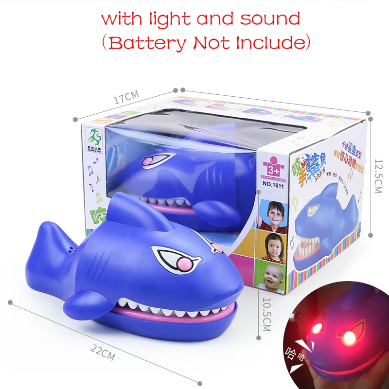 Shark Light Большой крокодил, Акула, собака, рот стоматолога, прикусите палец, игра, новинка, шутки, игрушки для детей, семейный трюк, забавная игра, подарок - Цвет: Shark Light