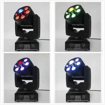 

10pcs 6x8w 4in1 Wash+30w Spot Mini Moving Head LED Gobo DMX Mini Moving Head Wedding Party Event Stage Performance Light