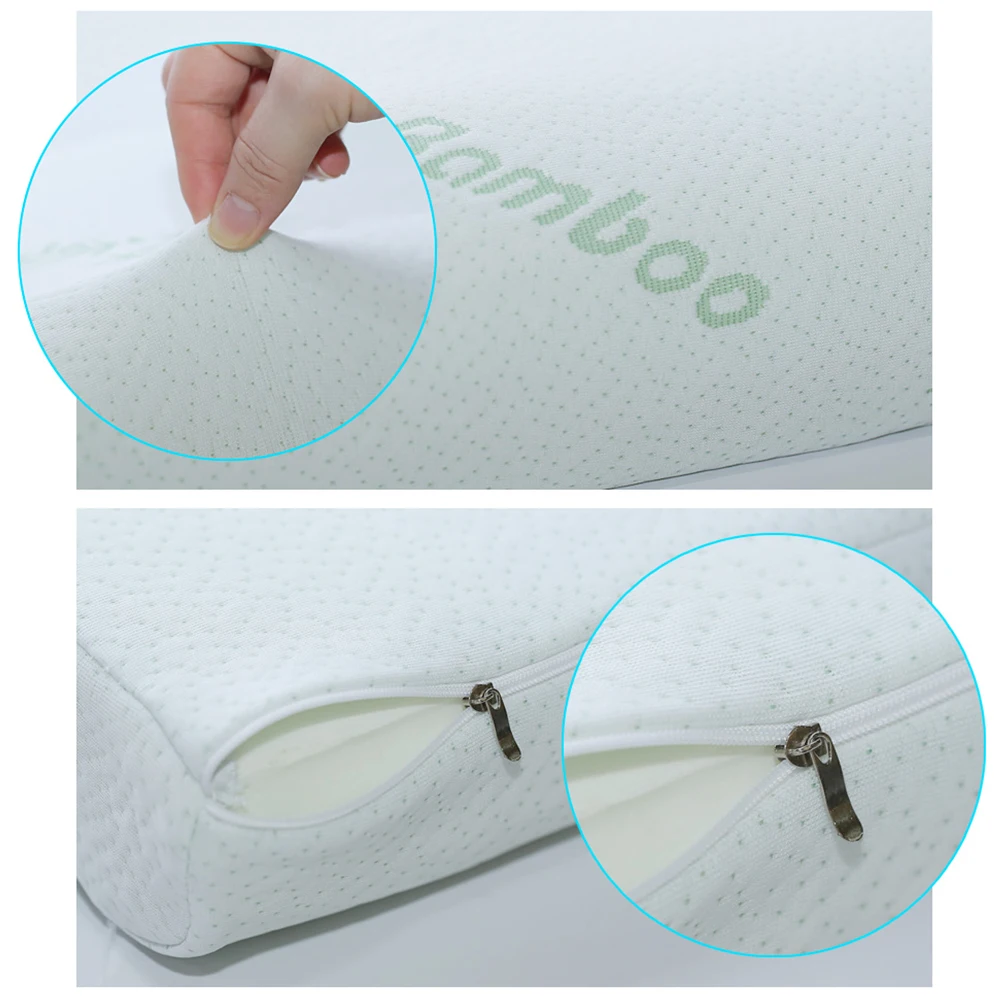 Pillow Memory Foam Cervical Neck Pillow with Bamboo Pillow Case