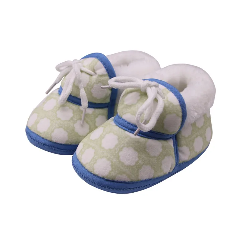 Детская обувь зимняя обувь детская хлопковая обувь с цветочным принтом для девочек комплект для новорожденного короткие теплые сапоги