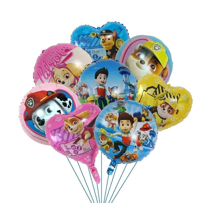 5pcs Paw Patrol Toy Balloon Chase Marshall Skye Rubble Dog Aluminum Film Boy Girl Birthday Party Decoration | Игрушки и хобби