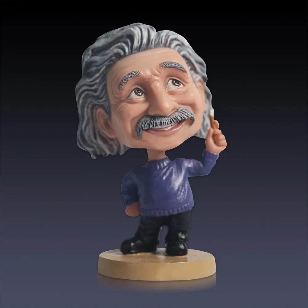  Cute Creative Einstein Shaking Head Sculpture Resin Car Desk Decor Ornament Statue For Birthday Tha
